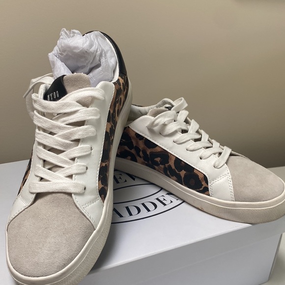 Steve Madden Philip Leopard Star Sneakers Tennis Shoes Size 8 - Picture 3 of 9